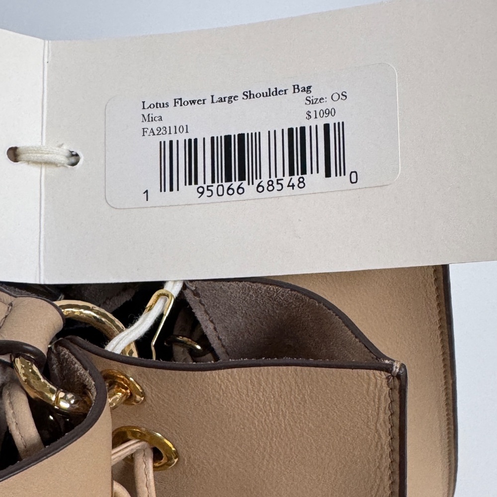 Ulla Johnson Beige Leather Lotus Flower Large Shoulder Bag - Picture 11 of 11